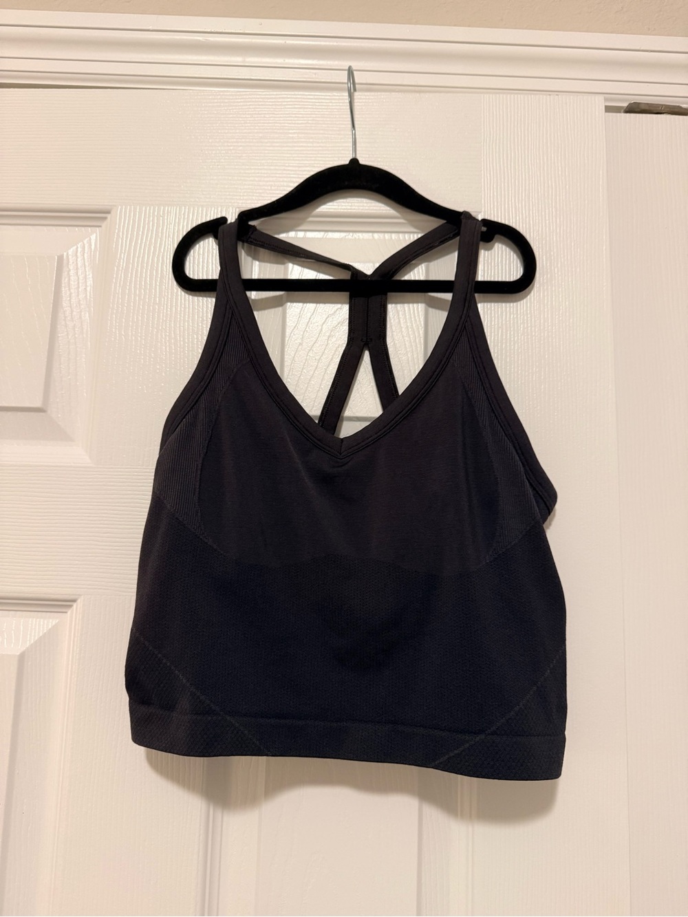 lululemon athletica Black Strappy Cropped Sports Tank